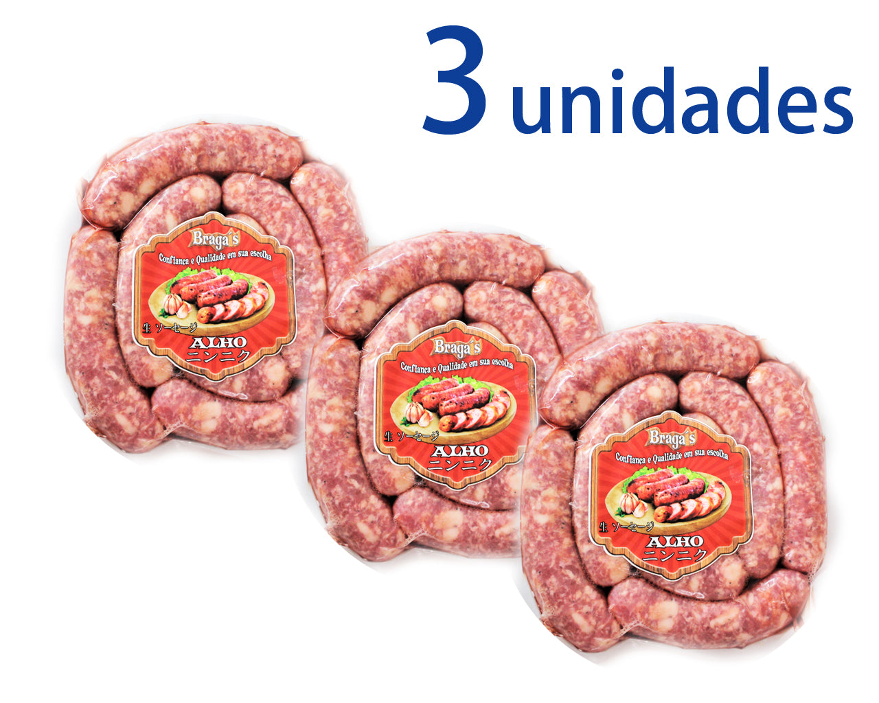 Linguiça Sabor Alho BRAGA'S 3 unidades ¥3,200