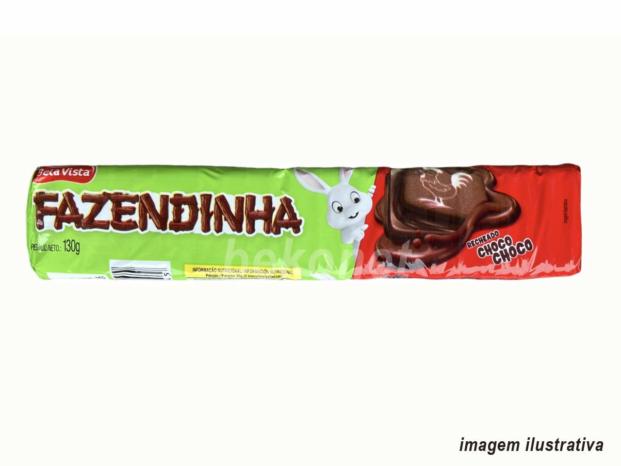 ★ EM FALTA ★ Bolacha Recheada Sabor Chocolate FAZENDINHA 130g