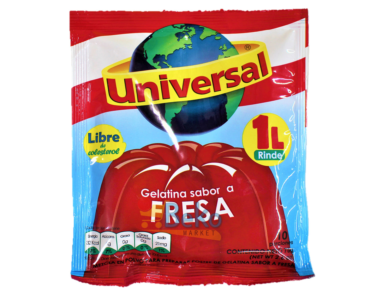 ★ EM FALTA ★ Gelatina UNIVERSAL FRESA 1L 75g
