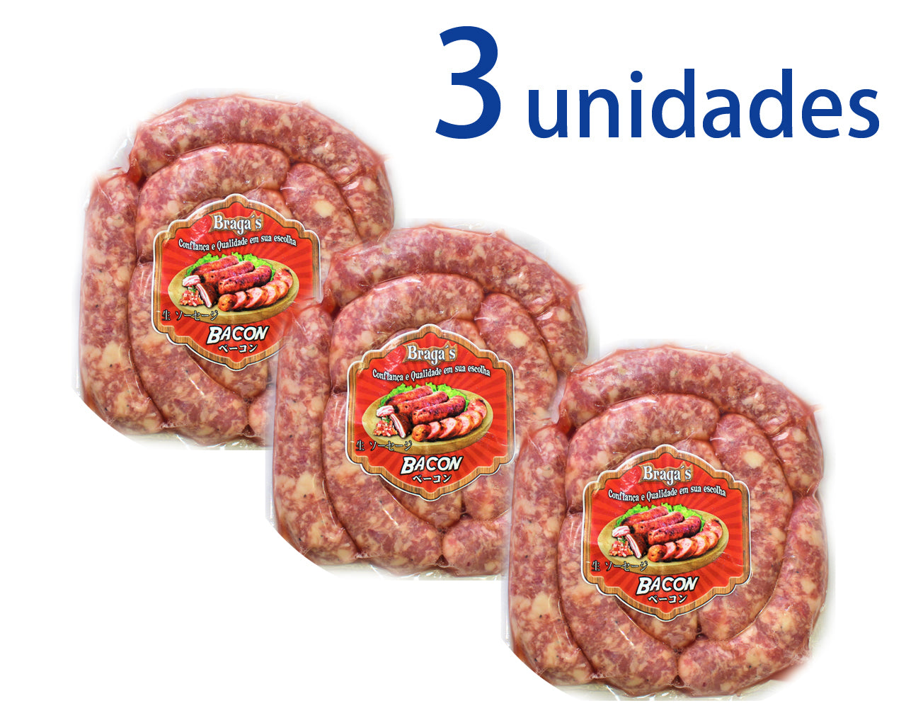 Linguiça Sabor Bacon BRAGA'S 3 unidades ¥3,200