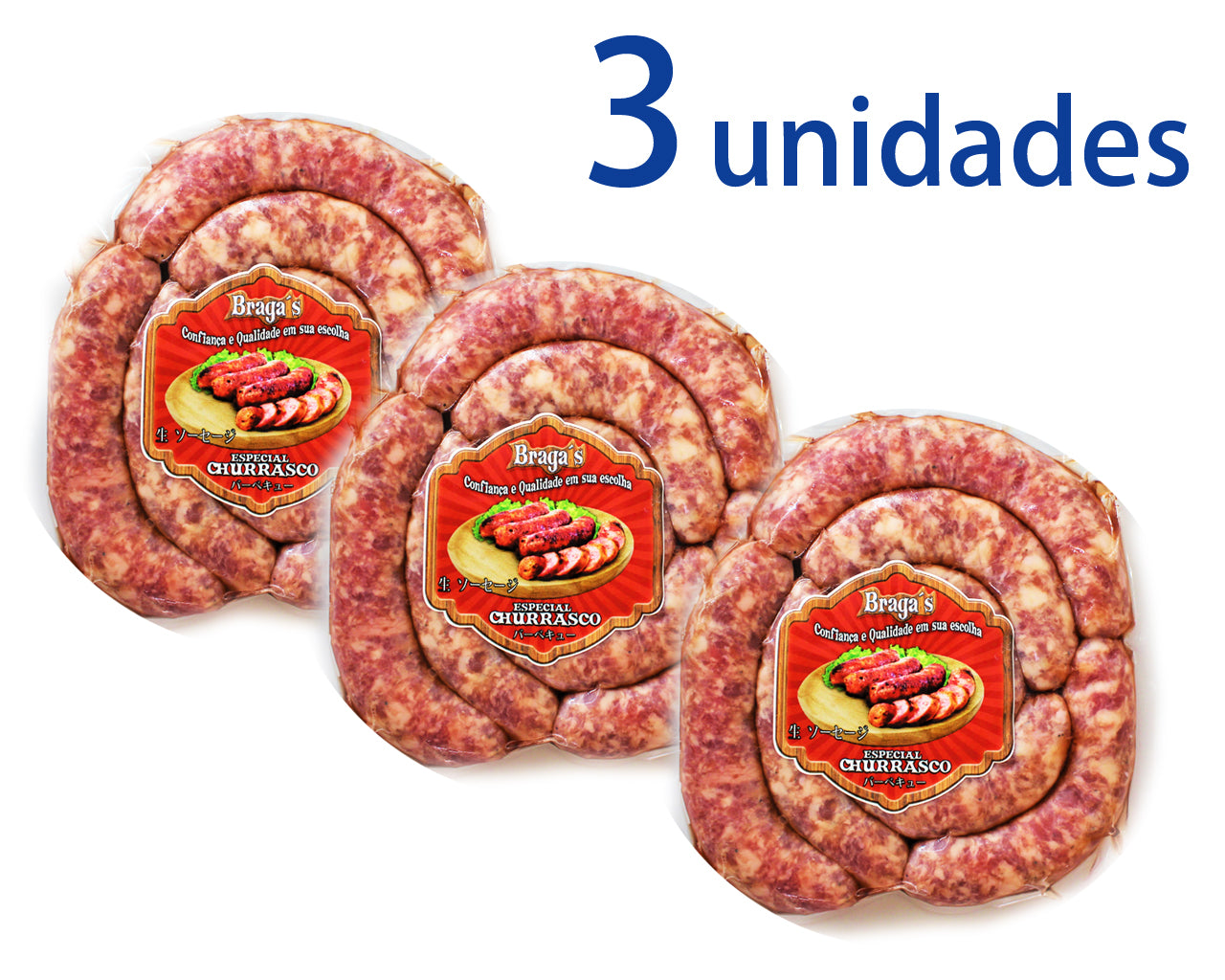 Linguiça Sabor Churrasco BRAGA'S 3 unidades ¥3,200