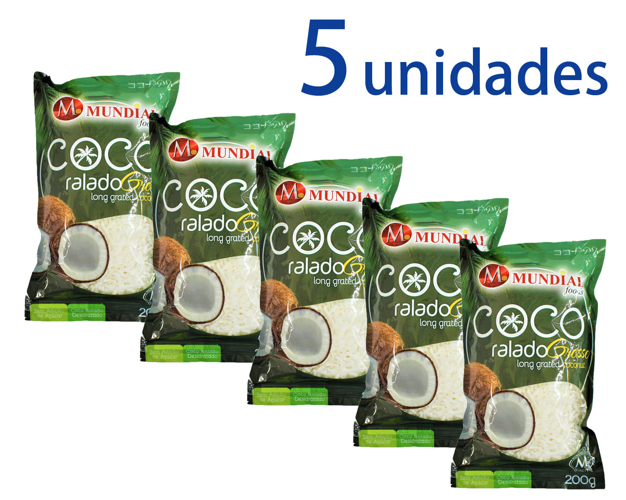 Coco Ralado Grosso MUNDIAL 200g 5 unidades ¥1,490