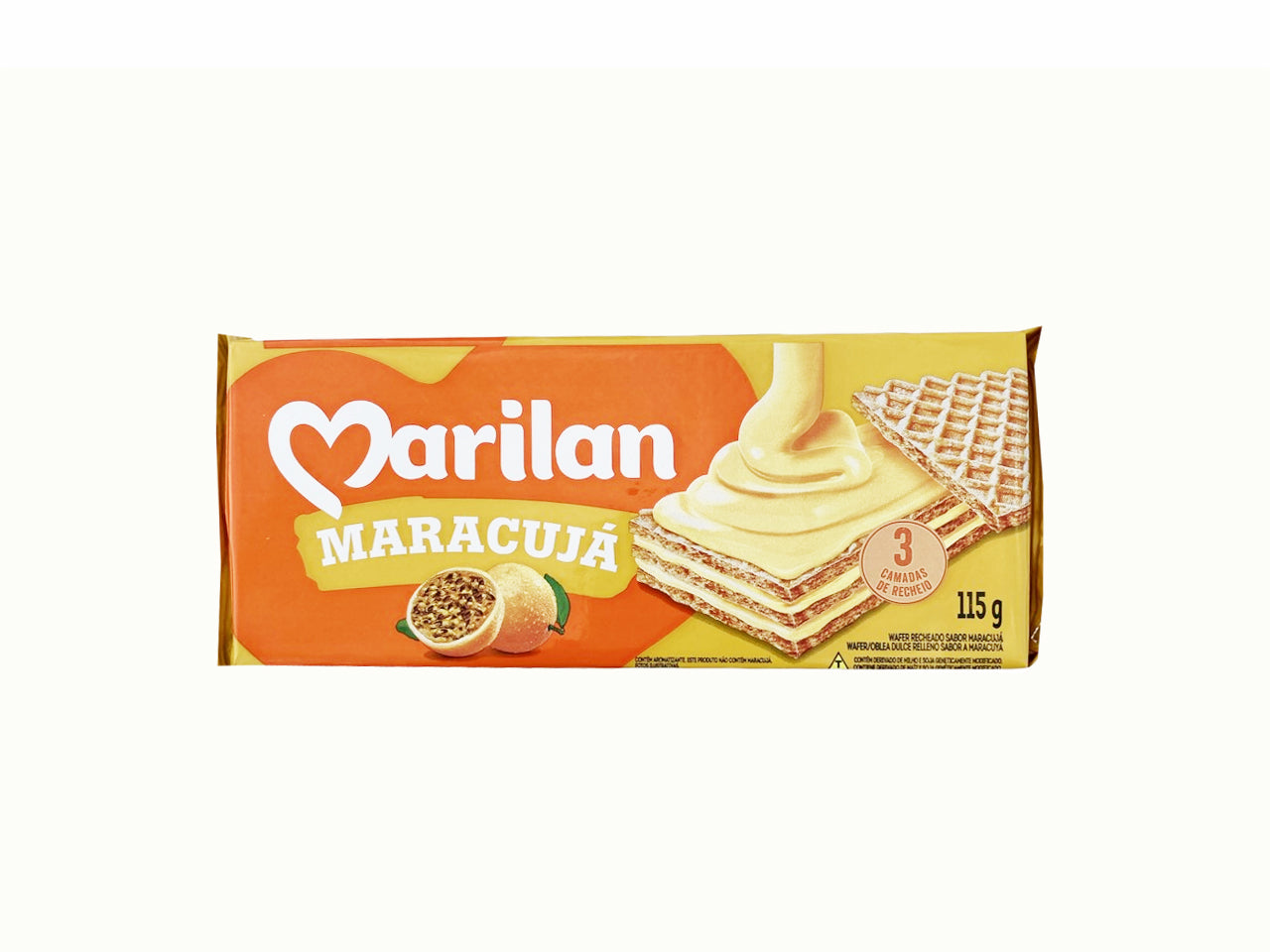 ★ EM FALTA ★ Bolacha Wafer Sabor Maracujá MARILAN 115g