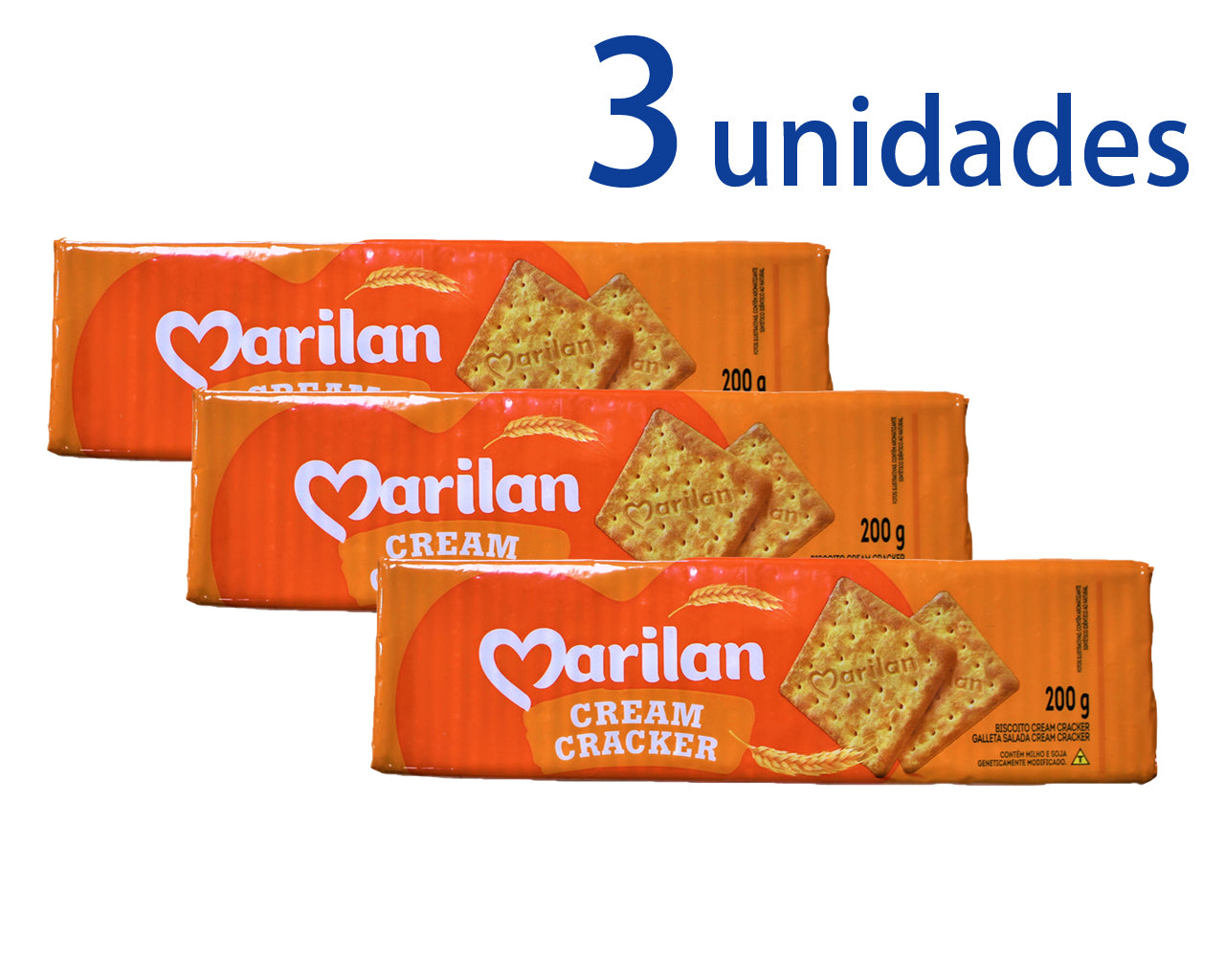 ★ EM FALTA ★ Bolacha Cream Cracker MARILAN 200g 3 unidades
