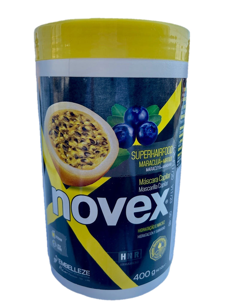 ★ ENTRAR EM CONTATO ★ Super Food Maracujá & Mirtilo  Máscara de Tratamento NOVEX 400g